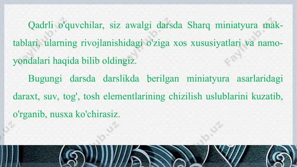 . ` 57-rasm. kanjal va pulpaykar nomli qushlar. "boburnoma“kitobidagi miniatyura. 58-rasm. mirza ali. lochin boquvchi. miniatyuradan lavha. 1575-yil. boston, san'at muzeyi.