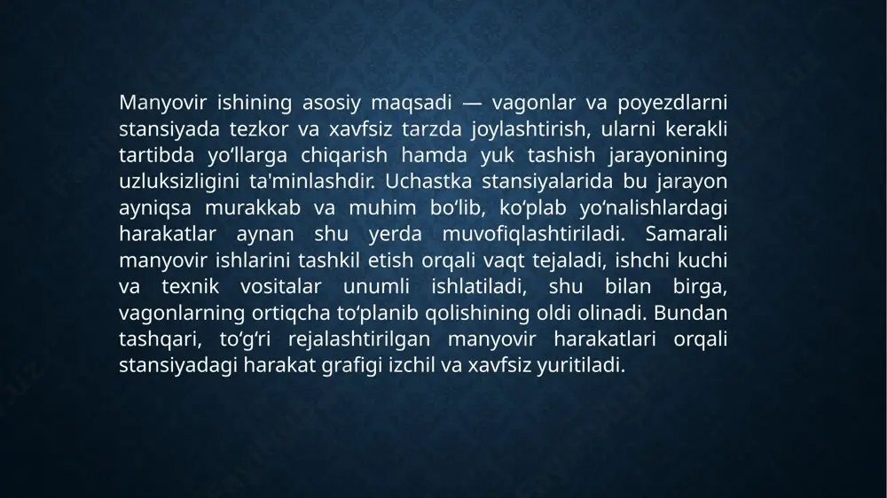 mkonini beradi. yangi tizimlar xizmat sifatini oshiradi va foydalanuvchilarga yanada sifatli va tezkor xizmat ko‘rsatishga imkon yaratadi. takomillashgan tizimlar yangi texnologiyalarni qo‘llashga imkon beradi, bu esa doimiy ravishda yangilanish va o‘sish uchun asos yaratadi. kelajakda bu tizimlar yanada kengayishi va global bozorga chiqishi mumkin. boshqaruv jarayonlarini soddalashtirish va yangilash orqali tashkilotlar samaradorligini oshirishlari mumkin. sun'iy intellekt va mashinaviy o‘rganish texnologiyalarining integratsiyasi tizimni yanada aqlli qiladi va foydalanuvchilar ehtiyojlariga moslashtirish imkoniyatlarini yaratadi. yangi tizimlar ijtimoiy va ekologik mas'uliyatni hisobga olgan holda ishlash imkonini beradi, bu esa tashkilotlarning ijtimoiy imidjini yaxshilaydi va ularni yanada mas'uliyatli qilishga yordam beradi. takomillashgan tizimlar orqali tashkilotlar ish faoliyatini yanada samarali va tizimli amalga oshiradilar. avtomatlashtirish va optimallashtirish jarayonlari resurslarni tejashga yordam beradi, shu bilan birga ishning tezligi va sifatini oshiradi. xatoliklarning kamayishi va jarayonlarning to‘g‘ri va uzluksiz amalga oshirilishi tizimning ishonchliligini ta'minlaydi. takomillashgan tizimlar orqali ma'lumotlar tezda tahlil qilinadi, bu esa samarali qarorlar qabul qilishni osonlashtiradi. …