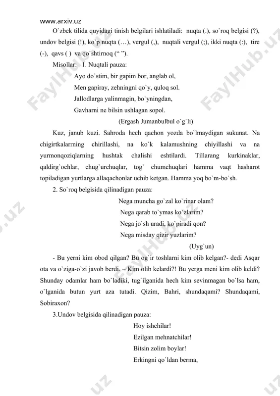 5. 3.o`zbekiston respubliyasining “ta`lim to`g`risida”gi qonuni hamda “kadrlar tayyorlash milliy dasturi”ni amalga oshirish yuzasidan hukumatimiz tomonidan qabul qilingan me`yoriy hujjatlar to`plami. – samarqand: vpj, 1999. – 112 b. 4.yo`ldoshev j.g`. malaka oshirishning nazariy va metodologik asoslari (yoxud o`qituvchi bo`lish osonmi?). – t.: “o`qituvchi”, 1998. – 208 b. 5. www.ziyonet.uz