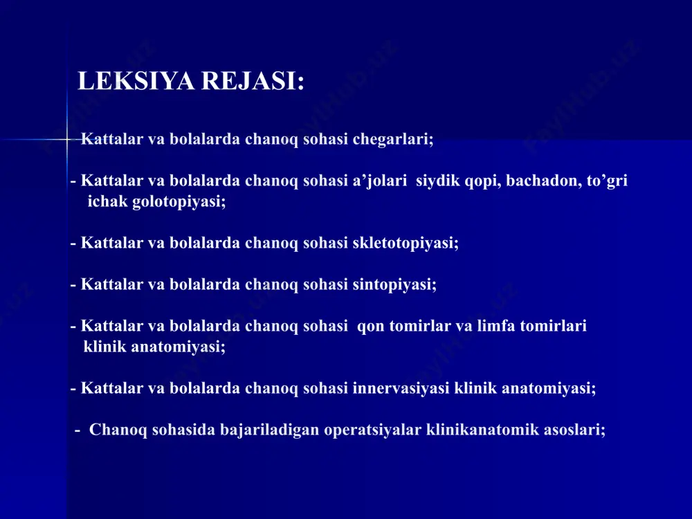 limga yoki qavatga bo'linadi: pelvisning qorin bo'shlig'i - bu tos bo'shlig'ining yuqori qismi, kichik tos suyagi parietal peritonining o'rtasida joylashgan (bu qorin bo'shlig'ining pastki qismi). qorin bo'shlig'i bilan qoplangan tos a'zolarining qismlari - to'g'ri ichak, siydik pufagi, ayollarda - bachadon, keng bachadon ligamentlari, bachadon naychalari, tuxumdonlar va qinning orqa devorining yuqori qismi. tos a'zolarini, ingichka ichakning ilmoqlarini, katta omentumni, ba'zan esa ko'ndalang yoki sigmasimon ichakni bo'shatgandan so'ng, tos a'zolarini bo'shatgandan so'ng appendiktsiya tos suyagi qorin bo'shlig'iga tushishi mumkin. tos suyagi qorin bo'shlig'i ostida - tos bo'shlig'i bo'limi, parietal peritoneum va anusni ko'taradigan mushakning yuqori qismini qoplaydigan tos fastsiyasi varag'i o'rtasida yopilgan. qon va limfa tomirlari, limfa tugunlari, asab, tos a'zolarining ekstraperitoneal qismlari - siydik pufagi, to'g'ri ichak, tos suyagi qismi mavjud. bundan tashqari, qin (orqa devorning yuqori qismidan tashqari) va bachadon bo'yni ayollarda tosning qorin bo'shlig'i ostida, erkaklarda esa - prostata bezi, vas deferensning tos qismlari, urug 'pufakchalari. ro'yxatdagi organlar …