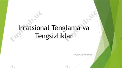 irratsional tenglamava tengsizliklar — PPTX
