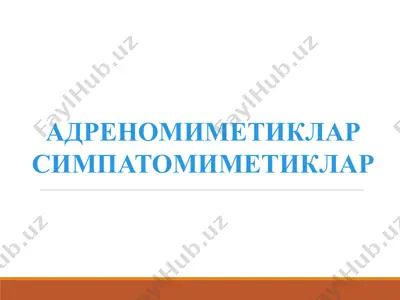 адреномиметикларсимпатомиметиклар — PPT