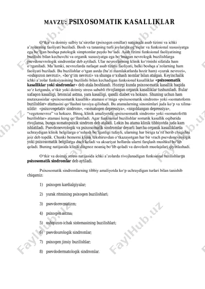 psixosomatik kasalliklar — PDF