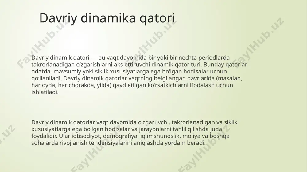 dinamika qatorlarini qayta ishlashning statistik usullari - Page 5