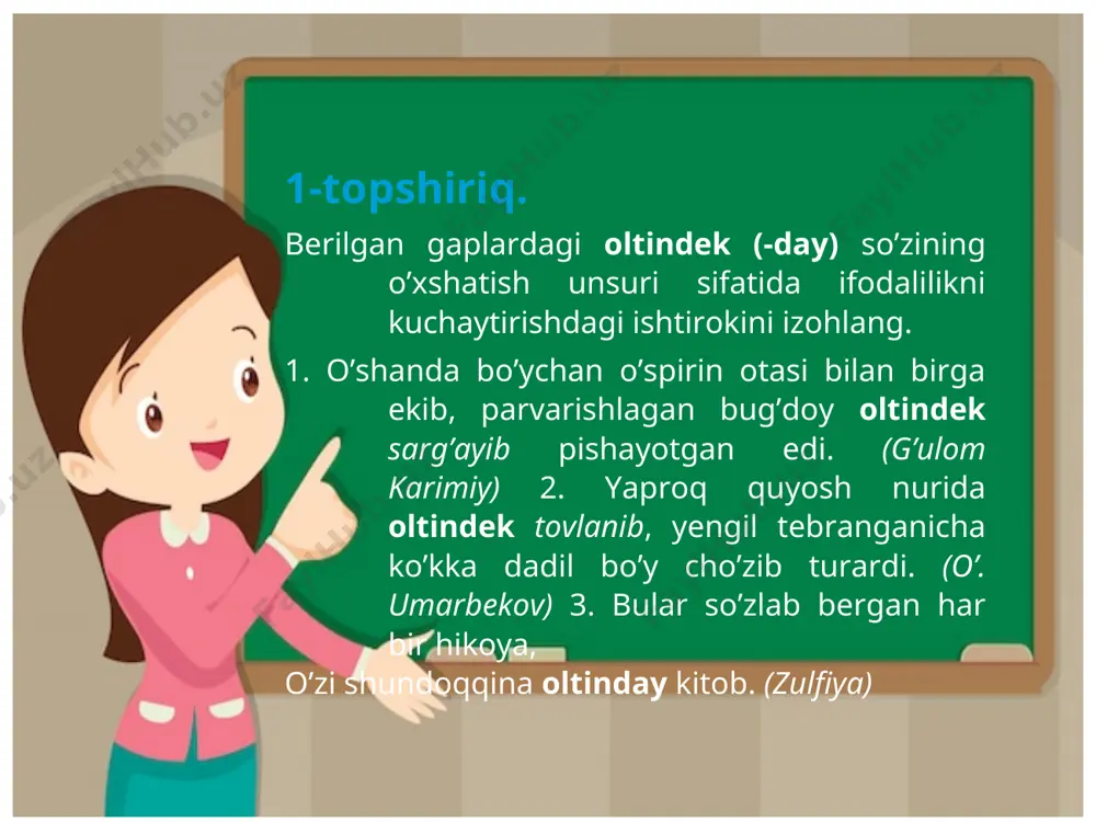 i-da, zinadan ayvonga ko’tarildi. (o’. hoshimov) e’tiboringiz uchun rahmat!