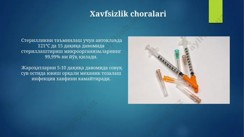 sterilizatsiya usullari. aseptika antiseptika. - Page 4