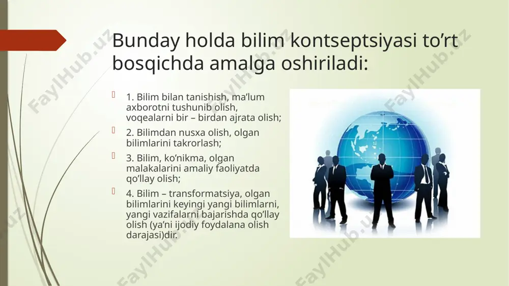 yaxshi natijalar bermoqda ta’lim bilan bog’liq har qanday faoliyat loyihalashtirish asosida kechsa: dizayn bilan bog’lashda yaxshi natijalarga olib keladi. shuning uchun kreativ pedagogika shu loyihalashtirishga asoslangan bo’ladi. hozir texnik jixatdan katta o’sish va o’zgarishlar davri. o’z navbatida ta’lim jarayoni oldiga yangi vazifalar qo’ymoqda, ta’lim oluvchi olgan bilimlarini o’zlashtirib, ko’paytirib borishdan tashqari, o’quv – biluv jarayonida qo’shimcha bilimlar olish orqali ijodiy yondashuvga moyilliklari ortib boradi. - ta’limni olib boruvchi – o’quv jarayonini olib boruvchi – o’quvchi o’quv jarayonining faol ishtirokchisi o’quv – biluv mas’uliyatini o’z bo’yniga oluvchi hamdir. - ta’lim jarayonini texnologiyalashtirish, innovatsiyalar, ilg’or texnologiyalar, yangi o’quv ob’ektlari o’quvchining tafakkurini, abstrakt fikrlash, ijodiy fikrlashiga olib keladi. - o’quv jarayonini algoritmlash, loyihalash, modullashtirish o’quvchining o’quv jarayoniga bo’lgan shaxsiy mas’uliyatini oshiradi. ularda motivatsiyaning kuchayishi orqali qo’shimcha ma’lumotlar olish asosida o’z bilimini boyitib borish extiyojini tug’diradi. - o’quv jarayonini kreativ yo’naltirish uchun: o’quv jarayonida o’quv materialini berib borish, boshqa qo’shimcha materiallarni taklif etish va …