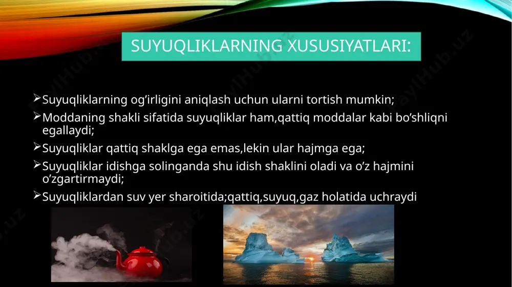 6-sinf “tabiiy fanlar” mavzusida suyuqliklar slaydi - Page 5