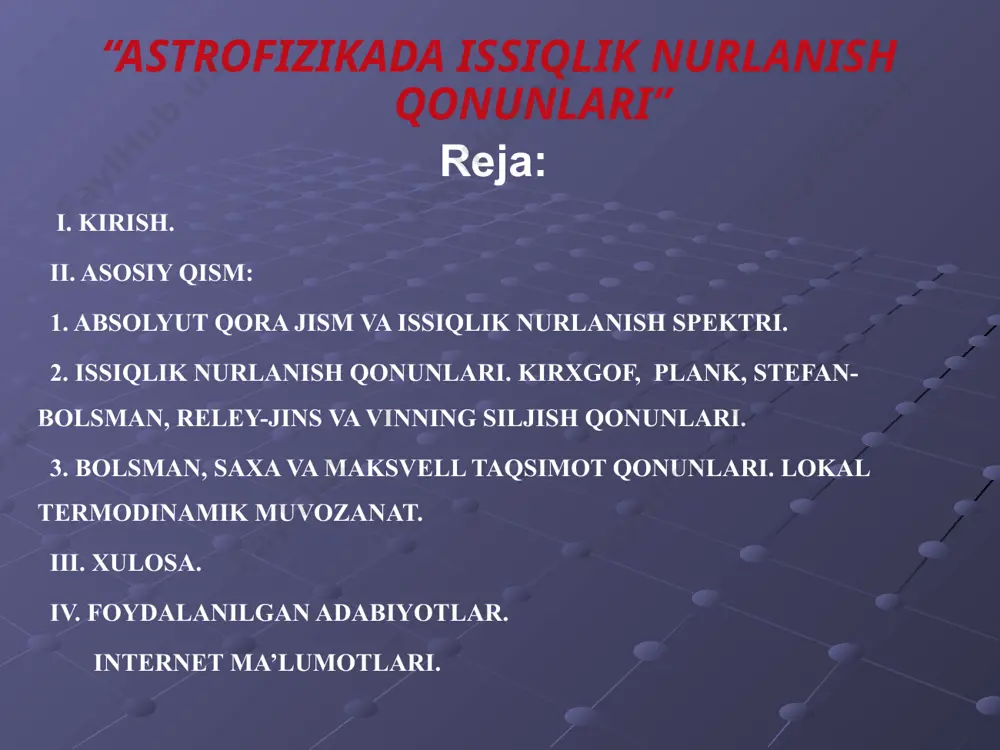 astrofizikada issiqlik nurlanish qonunlari - Page 2