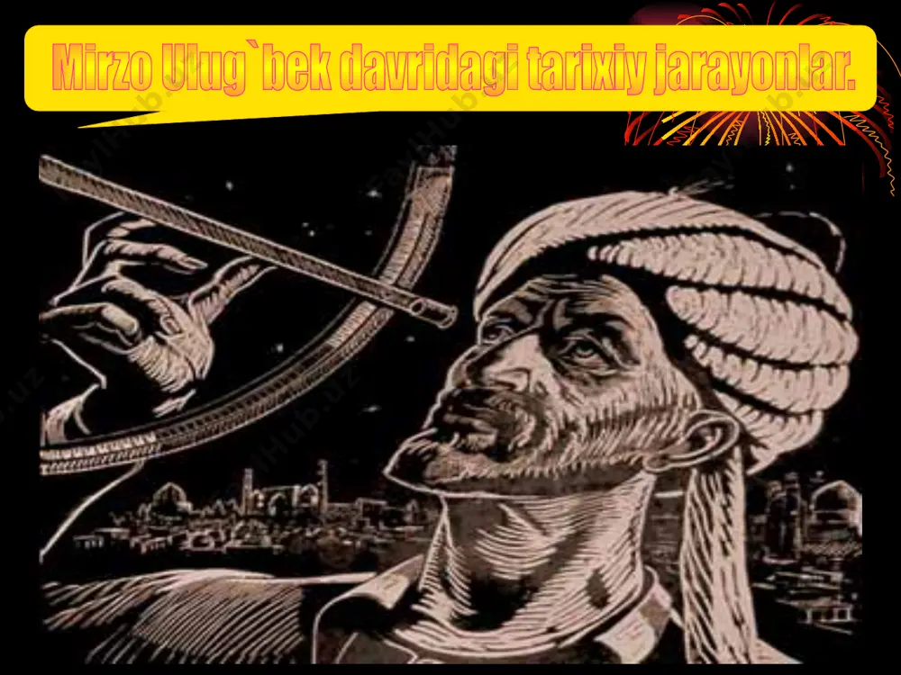 hur ulug`bek samarqandga asos soladi. ulug`bek o`sha davrning ko`plab iste`dodli olimlarini akademiya to`plagan. ularning ijod qilishlari uchun barcha shart-sharoitlar yaratib berilgan. ulug`bekning ustozi qozizoda rumiy, g`iyosiddin jamshid koshiy va shogirdi ali qushchilar akademiyasining eng mashhur olimlari edilar. ulug`bek jahon ilim-fani taraqqiyotigas qo`shgan beqiyos hissasi bilan tirikligidayoq o`ziga haykal o`rnatib ketgan buyuk allomadir. mirzo uluqbekning "ziji jadidi kuragoniy" asari samarqand munajjimlari va ularning g`amxo`r, mohir yetakchisi bo`lgan mirzo ulug`bek falakiyot fanining taraqqiyotga salmoqli qissa qo`shdi. uning "ziji jadidi kuragoniy" asari astronomiya ilmi tarixida alohida o`rin tutadi va u o`rta asr falakiyot fanining durdonasi hisoblanadi. "ziji jadidi kuragoniy" avvalambor mirzo ulug`bek bosh qosh bo`lgan samarqand rasadxonasining ko`p yillik mehnati samarasi sharq klassik astronomiyasining nazariy va amaliy masalalarini o`zida mujassamlashtirgan, uni yangi dalilu-isbotlar bilan boyitgan shoh asardir. "ziji jadidi kuragoniy" asosan ikki qismdan: katta muqaddima va 1018 ta yulduzlarning o`rni va holati aniqlab berilgan jadvallardan iborat. muqaddimaning o`zi to`rtta mustaqil qismga bo`lingan. ular:birinchi …