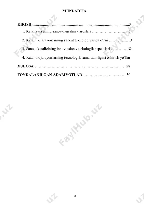 chiqindilarini tozalovchi katalitik neytrallagichlar kabilar eng muhim katalitik texnologiyalar sirasiga kiradi. bu jarayonlarning har biri yuqori harorat va bosimda, murakkab muhitda amalga oshiriladi, bu esa ilg‘or katalizatorlar, muhandislik yechimlari va chuqur nazariy bilimlarni talab etadi. katalizatorlarni ishlab chiqish esa o‘z navbatida murakkab ilmiy-tadqiqot ishlarini talab qiladi. ularning tarkibi, tuzilishi, yuzasidagi faol markazlar, termobarqarorlik darajasi kabi ko‘rsatkichlar har bir sanoat jarayoniga moslab ishlab chiqiladi. shu bois, hozirgi vaqtda katalizatorlar yaratishda nano-materiallar, zeolitlar, metall-organik karkaslar (mof), noan’anaviy metallar va kompozit sistemalardan foydalanilmoqda. bularning barchasi kimyo, fizika, materialshunoslik, muhandislik va informatika fanlari chorrahasida olib borilayotgan yondashuvlar natijasidir. ayniqsa, kompyuter modellashtirish, sun’iy intellekt va mashinali o‘rganish asosidagi katalizator dizayni so‘nggi yillarda yangi bosqichga ko‘tarilmoqda. shu nuqtai nazardan qaraganda, sanoat miqyosidagi katalitik jarayonlar faqatgina kimyoviy reaksiya emas, balki butun boshli tizimli va muvozanatli ilmiy-amaliy yondashuvni talab etadi. har bir katalitik texnologiyaning energiya samaradorligi, iqtisodiy foydasi, ekologik xavfsizligi, texnologik barqarorligi alohida o‘rganiladi. bu esa uni global …