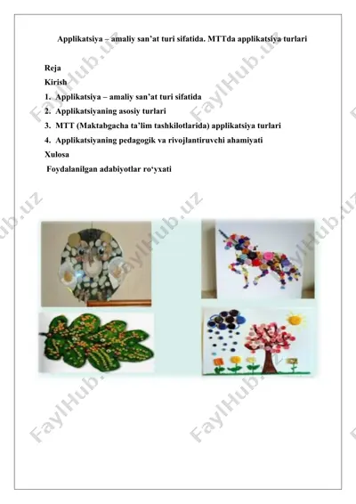 applikatsiya – amaliy san’at turi — DOCX