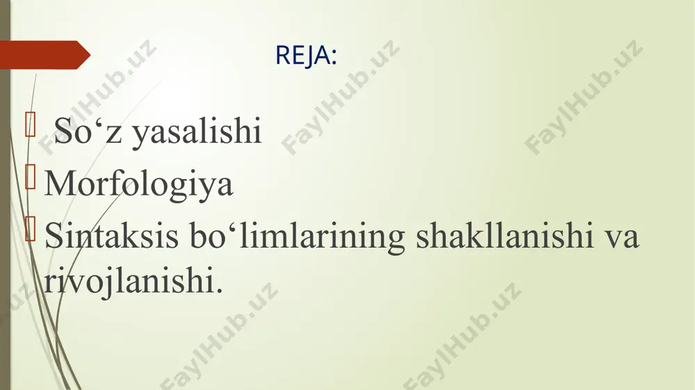 bundan anglashiladiki, so‘z yasalishining morfologik planda qaralishi hind-ovropo til bilimining ustanovkalariga tayanadi; hind-ovropo til bilimi, formal metod bilan ishlaydi va o‘z diqqatini fonetika va morfologiyaga berib, so‘z masalasini ikkinch darajalio‘ringa«irg‘itadi»,semantika hodisalarini... so‘zlarning ma’nolari haqidagi ta’limotni mutlaqo hisobga olmaydi». darhaqiqat, so‘z yasalishi tilning ikki sathi bilan uzviy aloqadordir. so‘z yasalishi jarayoni ko‘proq morfemalar qo‘shiluvi bilan bog‘liq bo‘lganligi sababli, u morfologiya, to‘g‘rirog‘i morfemika bilan tutashadi. yasovchi morfema bilan asos morfemaning qo‘shiluvi natijasida esa, yangi leksema vujudga keladi. demak, yasama so‘z so‘z yasalish hosilasi bo‘lgan birlik sanaladi va bu bilan leksikologiya materialiga aylanadi. ana shu hosilani e’tiborga olgan holda a. g‘ulomov so‘z yasalishini dastlab leksikologiya tarkibida o‘rganishni tavsiya etadi. a. g‘ulomov o‘zbek tilida so‘z yasalishi muammolarini monografik tadqiq etish chog‘ida faqat affikslar yordamidagina emas, balki undan tashqari bir qancha vositalar yordamida yangi so‘z yasash mumkinligining guvohi bo‘ladi. shuning uchun ham muallif ularni jamlagan holda, o‘zbek tilida so‘z yasalishining quyidagi besh xil turi mavjud …