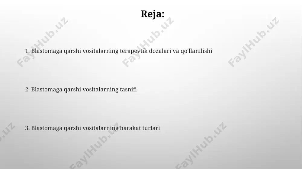 salan, antikorlar, o'smaning o'sishiga javob beradigan oqsillarga bog'lanib, ularning faolligini 50-90% ga kamaytirishi mumkin. yon ta'siri ён таъсирларнинг оғирлиги беморнинг ёши, бошланғич саломатлиги ва қўлланилган дори воситасининг дозасига боғлиқ. мисол учун, юқори дозаларда нейротоксиклик хавфи ортади. кўнгил айниши ва қусиш, соч тўкилиши каби 1-2 даражали ён таъсирлар кўпинча дори воситасини тўхтатишни талаб қилмайди, аммо симптоматик даволанишни талаб қилиши мумкин. dozalash va qo'llash usullari ba'zi antiblastoma preparatlari vena ichiga infuziya yo'li bilan, masalan, 100-500 mg/m² dozada, 3-5 kun davomida qo'llaniladi, dozasi bemorning yoshi, tana vazni va kasallikning og'irligiga bog'liq. intrathekal yuborish usuli ayrim antiblastoma preparatlari uchun qo'llaniladi, masalan, leykemiya davolashda, dozasi 10-20 mg bo'lib, bu esa markaziy asab tizimiga ta'sirini kuchaytiradi. gormon terapiyasi gormon terapiyasi yon ta'siri, masalan, issiq bosish, suyak zichligining pasayishi va jinsiy disfunksiya kabi, taxminan 30-40% bemorlarda kuzatiladi va individual ravishda boshqarilishi kerak. gormon terapiyasi, ayniqsa, estrogen retseptorlari ijobiy bo'lgan ko'krak bezi saratoni kabi ba'zi blastomalarni davolashda samarali …