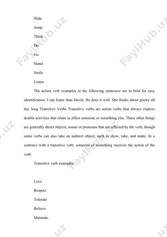 er. we did consider bryan’s feelings. jenny has spoken her final words. in addition, we can sometimes use the auxiliary very before the pronoun to make a question: might you dance with me later? did we consider bryan’s feelings? has jenny spoken her final words? also, auxiliary verbs are used to help form negative statements, with the use of words like not and never. these will usually split the auxiliary and main verbs: i may never dance with you again. we did not consider bryan’s feelings. jenny has not spoken her final words. stative verbs stative verbs can be recognized because they express a state rather than an action. they typically relate to thoughts, emotions, relationships, senses, states of being, and measurements. the best way to think about stative verbs is that they are verbs that describe things that are not actions. the stative verbs are all expressing a state: …