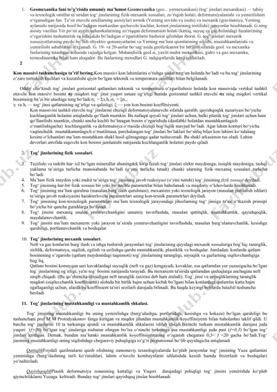 geomexanika fani toʻgʻrisida umumiy maʼlumot — DOCX