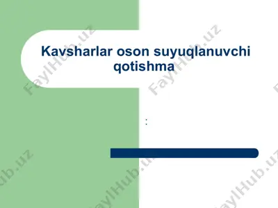 kavsharlar oson suyuqlanuvchi qotishma — PPT