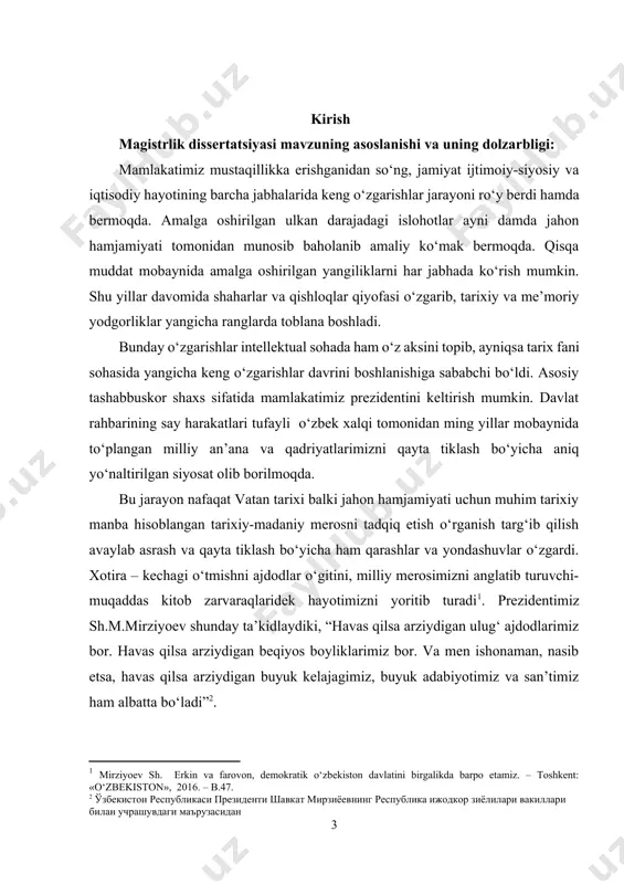 iyotimiz va san’timiz ham albatta bo‘ladi”[footnoteref:2]. [1: mirziyoev sh. erkin va farovon, demokratik o‘zbekiston davlatini birgalikda barpo etamiz. – toshkent: «o‘zbekiston», 2016. – в.47.] [2: ўзбекистон республикаси президенти шавкат мирзиёевнинг республика ижодкор зиёлилари вакиллари билан учрашувдаги маърузасидан] tadqiqot obyekti va predmeti: oʼrta osiyo davlatlarining ijtimoiy-iqtisodiy rivojlanishi, ayniqsa, 1991-2000 yillarda amalga oshirilgan islohotlar va ularning hududiy rivojlanishiga taʼsir qilgan omillar. tadqiqotda, oʼzbekiston, qozogʼiston, qirgʼiziston, tojikiston va turkmaniston kabi davlatlar oʼz mustaqilligini qoʼlga kiritganidan soʼng, ijtimoiy-iqtisodiy sohalarda yuz bergan oʼzgarishlar va bu oʼzgarishlarning aholi turmush tarziga qanday taʼsir koʼrsatganligi oʼrganiladi. 1991-2000 yillar davomida oʼrta osiyo mamlakatlaridagi iqtisodiy va ijtimoiy siyosat, shu jumladan, bozor iqtisodiyotiga oʼtish jarayoni, iqtisodiy islohotlar, ijtimoiy sohada amalga oshirilgan oʼzgarishlar, aholi hayoti va ijtimoiy taraqqiyot bilan bogʼliq muammolar va ularning echimlari. shuningdek, xalqaro aloqalar va iqtisodiy integratsiya jarayonlarining oʼrta osiyo davlatlarining rivojlanishiga taʼsiri ham tadqiqot predmetiga kiradi. tadqiqotning maqsadi: oʼrta osiyo davlatlarining 1991-2000 yillardagi ijtimoiy-iqtisodiy rivojlanishini oʼrganish, islohotlar natijalarini …