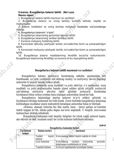 buxgalteriya balansi tahlili — PDF