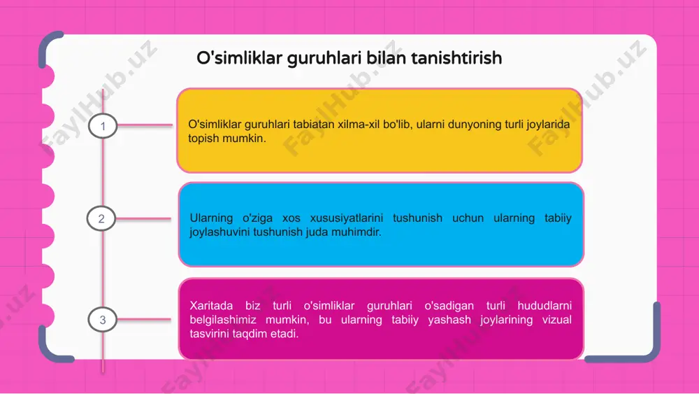 di. ular o'sha hududlarning noyob biologik xilma-xilligiga hissa qo'shadi. olimlar endemik oʻsimliklar guruhlarining tabiiy joylashuvini oʻrganish orqali ushbu hududlarning ekologik sharoiti va ekologik ahamiyati haqida qimmatli maʼlumotlarga ega boʻlishlari mumkin. tropik yomg'irli o'rmonlardagi o'simliklar guruhlari tropik tropik o'rmonlardagi o'simliklar guruhlari xilma-xil bo'lib, ularni turli xil tabiiy joylarda topish mumkin. bu o'simliklar guruhlariga daraxtlar, butalar, uzumlar va epifitlar kiradi. tropik tropik o'rmonlardagi ba'zi keng tarqalgan o'simliklar guruhlari palmalar, orkide, bromeliadlar va paporotniklardir. bu o'simliklar yomg'ir o'rmonining nam va issiq sharoitlariga yaxshi moslashgan. tropik yomg'ir o'rmonlarida bu o'simlik guruhlarining tabiiy joylashuvi ularning tarqalishi va xilma-xilligini yaxshiroq tushunish uchun xaritada belgilanishi mumkin. cho'llardagi o'simliklar guruhlari cho'llarda bu og'ir muhitda yashashga moslashgan turli xil o'simlik guruhlari yashaydi. cho'llarda uchraydigan ba'zi keng tarqalgan o'simliklar guruhlariga go'shtli barglari va poyalarida suv saqlaydigan kaktuslar va aloe vera kabi sukkulentlar kiradi. cho'llarda joylashgan o'simliklarning yana bir guruhi kserofitlar bo'lib, ular suv yo'qotilishini kamaytirish uchun chuqur ildizlar va mumsimon …