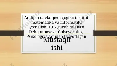maktabgacha yosh davrida psixik rivojlanish xususiyatlari — PPTX