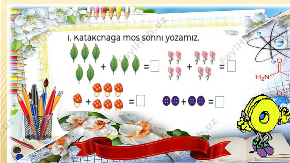 1-sinf matematika fanidan belgilar dars taqdimoti - Page 4
