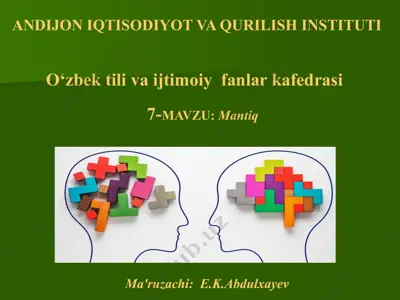 mantiqning asosiy tushunchalari — PPTX