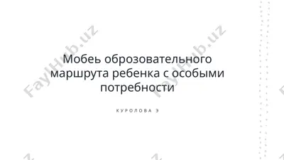 maxsus ehtiyojli bolalar uchun ta'lim yo'nalishi — PPTX