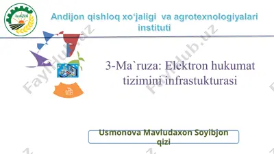 elektron hukumat tizimini infrastukturasi — PPT