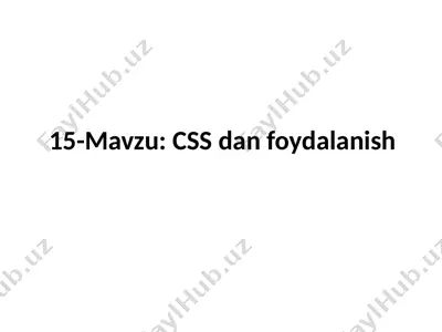 cssdanfoydalanish — PPTX
