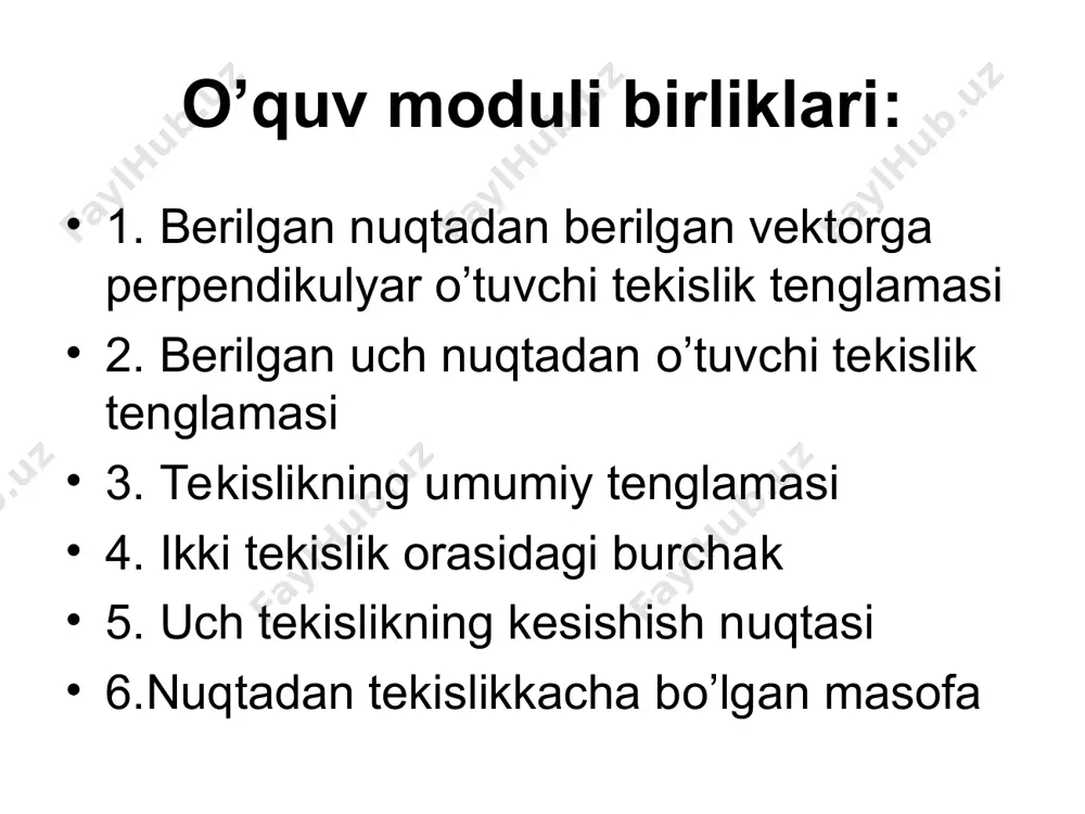fazoda tekislik va uning tenglamalari - Page 2