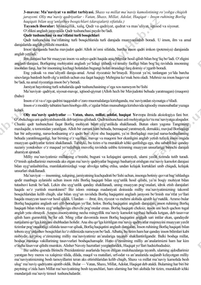 qadr va qadriyat: ma’naviyatning bosqichlari — DOCX