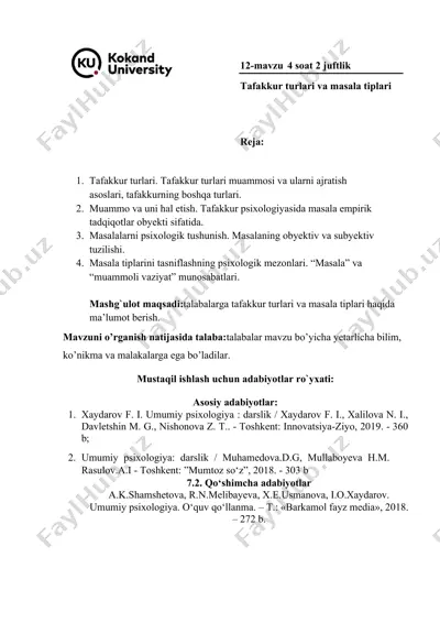 tafakkur turlari — DOCX