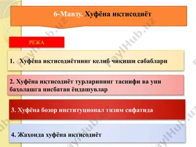 хуфёна иқтисодиёт — PPTX