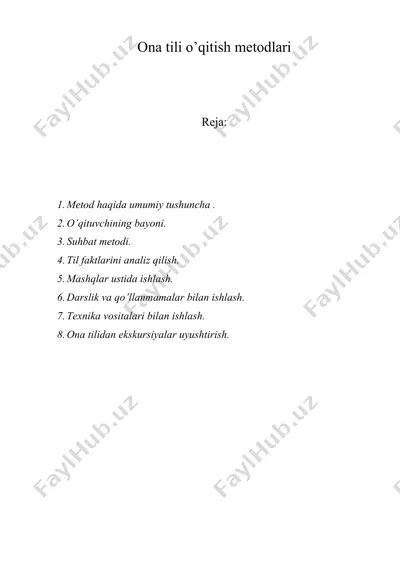 оnа tili o’qitish mеtоdlаri — DOC