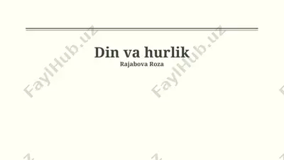 din va hurlik — PPTX