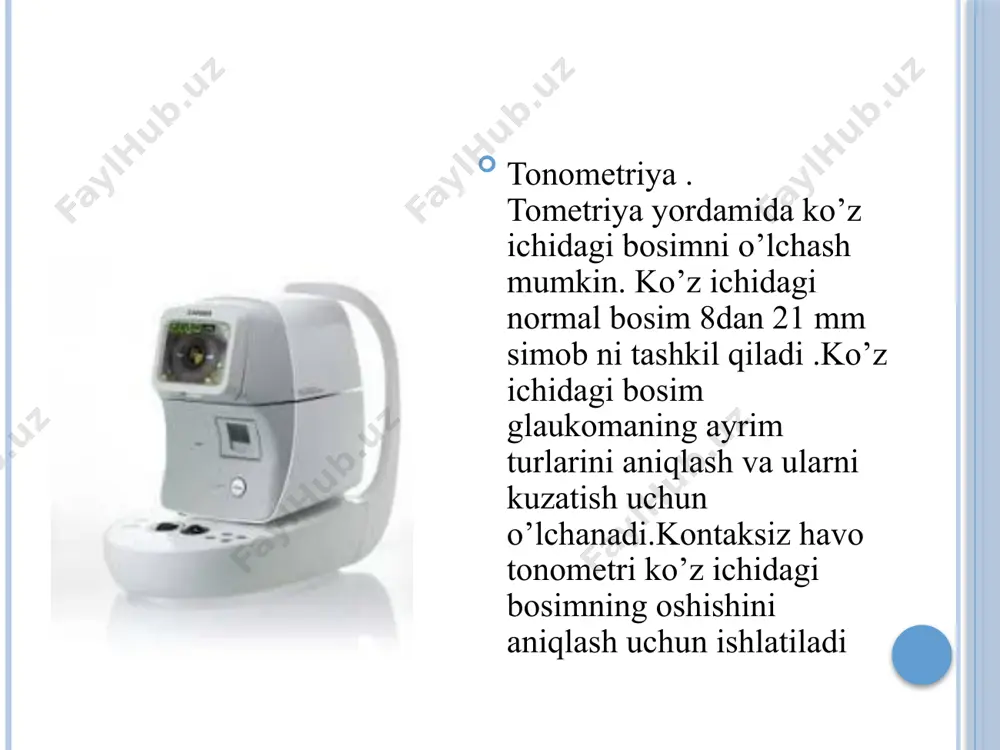 koʻz joylashishi va koʻz kasalliklarini aniqlovchi qurilmalar - Page 5