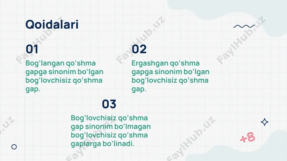 bog‘lovchisiz qo‘shma gaplarda tinish belgilarining ishlatilishi - Page 4