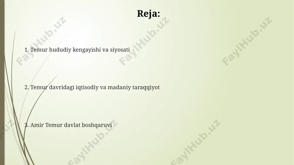 'l qurilishi va karvon yo'llari xavfsizligining ta'minlanishi tufayli savdo hajmi 30% ga oshgan. harbiy islohotlar va qoʻshin tuzilmasi temur davrida yangi qurollar, jumladan, to'plar va otish qurollari qo'shinlarga joriy etildi, bu esa jang maydonida ustunlikni ta'minlashga yordam berdi. amir temur armiyasi 100 000 dan ortiq jangchi, shu jumladan piyodalar, otliqlar va muhandislarni o'z ichiga olgan murakkab harbiy tuzilmaga ega edi. temur qo'shinlari yuqori darajadagi intizom va strategik fikrlash bilan ajralib turardi, ularning harbiy taktikasi manevr va qurshovlarga asoslangan edi. temur merosi va uning ta'siri temur qo'shinlarining yuksak harbiy tashkiloti va taktikasi, "temur tuzumi" deb nomlangan harbiy strategiyasi orqali, keyingi davrlar armiyalariga ta'sir ko'rsatdi va o'rnak bo'ldi. temurning hududiy kengayishi natijasida vujudga kelgan ulkan imperiya, uning siyosiy va harbiy merosi sifatida, 150 yildan ortiq davom etgan. temur davrida qurilgan 100 dan ortiq masjid, madrasa va karvonsaroylar uning merosining madaniy jihatini aks ettirib, mintaqada ilm-fan va savdoning rivojiga sezilarli hissa qo'shgan. amir …
