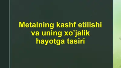 metallar va ularning hayotiy tasiri — PPTX