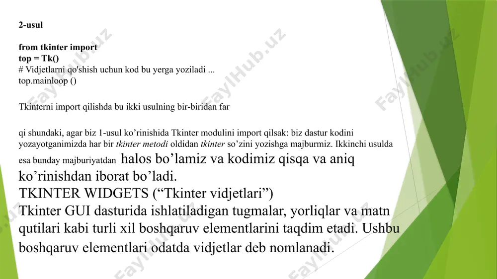 foydalanuvchi grafik interfeysi(gui) ni yaratishni individual holda bajarish - Page 5