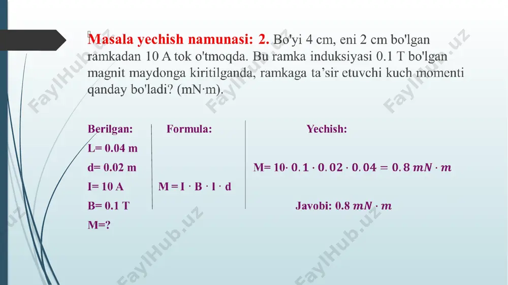 fizika fanining masalalar yechish mavzusi - Page 5
