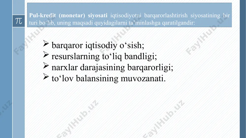 titsiya faolligining kamayishi (o‘sishi) iqtisodiy o‘sish darajasini oshishi (pasayishi) markaziy bank tomonidan qimmatli qog‘ozlarning sotib olinishi (sotilishi) 89-chizma. pul-kredit siyosatining harakat mexanizmi va vositalari 2.1.2-расм. o`zbekistonda inflyasiya darajasining ini bo`yicha o`zgarish dinamikasi o`zbekistonda inflyasiya darajasining yaim deflyatori bo`yicha o`zgarish dinamikasi 2000 2001 2002 2003 2004 2005 2006 2007 2008 2009 2010 2011 2012 2013 2014 2015 2016 2017 2018 2019 2020 2021 2022 2023 28.2 26.6 21.6 3.8 3.7 7.8 6.8 6.8 7.8 7.4 7.3 7.6 7 6.8 6.1 5.6 5.7 14.4 14.3 15.2 11.1 9.6 12.3 12 2001 2002 2003 2004 2005 2006 2007 2008 2009 2010 2011 2012 2013 2014 2015 2016 2017 2018 2019 2020 2021 2022 0.45200000000000001 0.45500000000000002 0.26800000000000002 0.159 0.214 0.23499999999999999 0.219 0.26800000000000002 0.17299999999999999 0.189 0.215 0.155 0.11700000000000001 0.14599999999999999 0.104 8.6999999999999994e-2 0.19400000000000001 0.27500000000000002 0.11800000000000001 0.11900000000000001 0.13500000000000001 0.13800000000000001 2.1.3-расм. o`zbekiston respublikasi bo`yicha sanoat maxsulotlari ishlab chiqaruvchilarning narxlar dinamikasi(%) 2.1.4-расм. 2021 yilda yuqori inflyasiya darajasiga ega mamlakatlar …