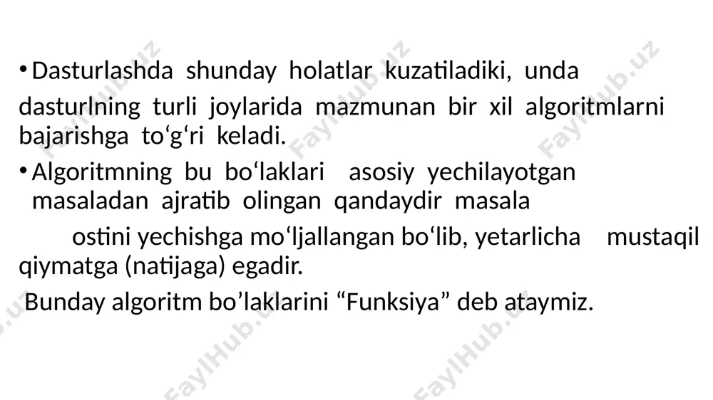 da tug’ilgan. grek matematigi, geometriyaning otasi. evklid algoritmi eng qadmgi algoritmlardan biri. evklid evklid algoritmi bo’yicha: gcd(a, b) = masalan: gcd(124, 36) a=124,b=36,b≠0. gcd(124,36)=gcd(36,124%36)=gcd(36, 16) a=36, b=16, b≠0. gcd(36, 16)=gcd(16, 36%16)=gcd(16, 4) a=16, b=4, b≠0. gcd(16, 4)=gcd(4, 16%4)=gcd(4, 0) a=4, b=0. gcd(4, 0) = 4; demak gcd(124, 36)=4. int gcd(int a, int b) { if (b==0) return a; return gcd(b, a % b); } e’tiboringiz uchun rahmat image1.png /docprops/thumbnail.jpeg