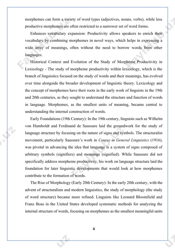 homsky emphasized the generative aspects of language, explaining how new sentences (and by extension, new words) could be generated through the combination of rules and structures. while chomsky did not focus exclusively on morpheme productivity, his theories contributed to an understanding of how morphemes combine to create new lexical items, especially in terms of syntactic rules and transformations. lexicalist and word formation models (late 20th century): in the late 20th century, linguists began to pay more attention to the productivity of morphemes in word formation. the work of linguists like mark aronoff, who wrote morphology and the lexicon (1994), and ingo plag, known for his research on english word formation, brought morpheme productivity into focus as a key area of study. these scholars examined how certain morphemes, such as those used in derivation (e.g., «-ness,» «-able») or compounding (e.g., «blackboard,» «snowman»), display varying degrees of productivity depending on their phonological, …