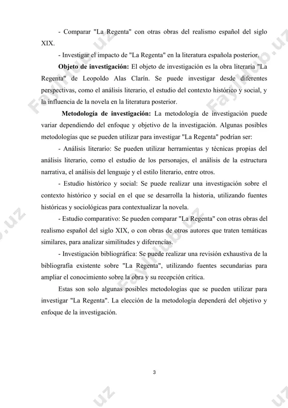 arias para ampliar el conocimiento sobre la obra y su recepción crítica. estas son solo algunas posibles metodologías que se pueden utilizar para investigar "la regenta". la elección de la metodología dependerá del objetivo y enfoque de la investigación. capítulo primero 1.1.infancia y caminos de vida de leopoldo aras clarín nació el 25 de abril de 1852 en zamora, a donde se había trasladado su familia desde oviedo al recibir su padre, genaro garcía-alas, el nombramiento como gobernador de la ciudad. leopoldo fue el tercer hijo del matrimonio. uno de sus hermanos fue genaro garcía-alas y ureña.​ en la casa se hablaba continuamente de asturias y su madre, leocadia, con cierta nostalgia, contaba relatos de aquella tierra de sus antepasados (aunque ella tenía también hondas raíces leonesas). este ambiente influyó en gran medida en el espíritu del niño leopoldo, que desde siempre se sintió más asturiano que zamorano, aunque a …