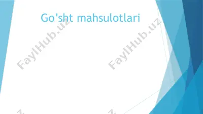 go'sht mahsulotlari — PPTX