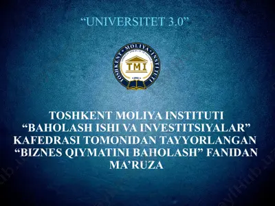 "biznes qiymatini baholash" — PPTX
