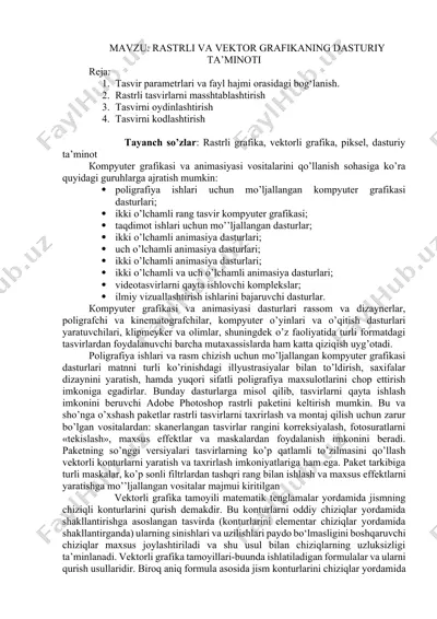 rastrli va vektor grafikaning dasturiy ta’minoti — DOCX