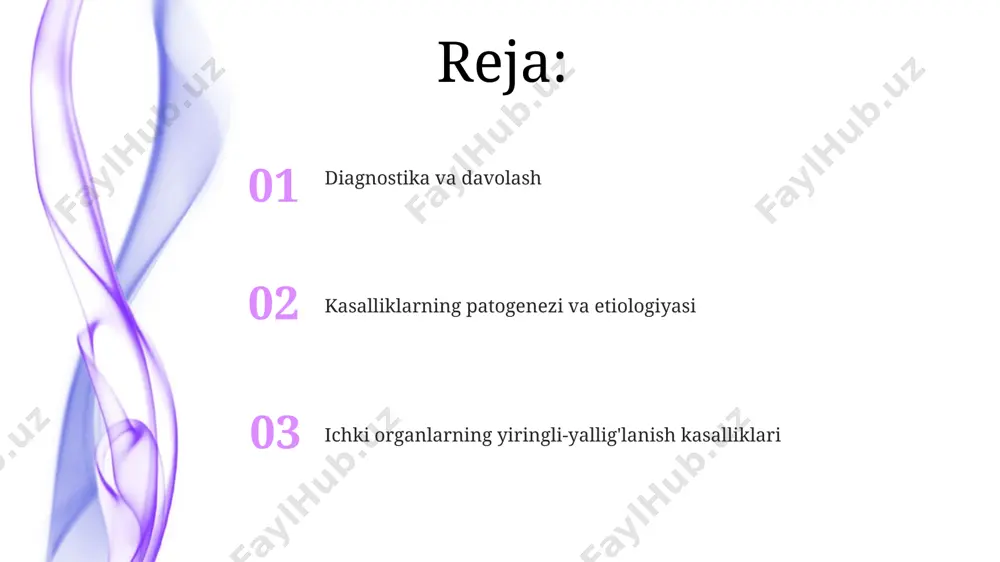 ga bog'liq omillarni ko'rsatadi. appenditsit, qorin bo'shlig'ining eng keng tarqalgan yiringli-yallig'lanish kasalligi bo'lib, jahon miqyosida yiliga 7 million atrofida jarrohlik amaliyotlarini talab qiladi. jarrohlik davolash jarrohlik davolashda, masalan, o'tkir xoletsistit holatlarida 30% dan ortiq hollarda, toshkentdagi 1-sonli shifoxonada laparoskopik xoletsistektomiya amalga oshiriladi. jarrohlik davolash samaradorligi, appenditsitda, masalan, samarqand viloyatida 95% ga yetadi, lekin asoratlar xavfi, taxminan 5%, mavjud. yiringli-yallig'lanish jarayonining mexanizmlari yiringli yallig'lanishda sitokinlar (masalan, tnf-α, il-1β) ishlab chiqarilishining 2-3 barobar ko'payishi, yallig'lanish mediatorlari va leykotsitlar migratsiyasi natijasida to'qima shikastlanishi kuchayadi. yiringli yallig'lanishda 1000 dan ortiq neytrofillar to'planishi, o'choqda to'qimalarning nekrozi va 37-40°c haroratda bakteriyalar ko'payishi kuzatiladi. ko'krak qafasi organlarining yiringli-yallig'lanish kasalliklari ko'krak qafasi a'zolarining 20% dan ortig'ida yiringli yallig'lanish jarayonlari bilan bog'liq bo'lgan sepsis holatlari samarqand viloyatida yuqori darajada qayd etilgan. ko'krak qafasi ichidagi yiringli-yallig'lanish kasalliklari, masalan, pnevmoniya, o'zbekistonda yiliga 5000 dan ortiq holatlarni tashkil etadi va asosan 65 yoshdan oshgan kishilarda uchraydi. oldini olish va profilaktika ўткир яллиғланиш …